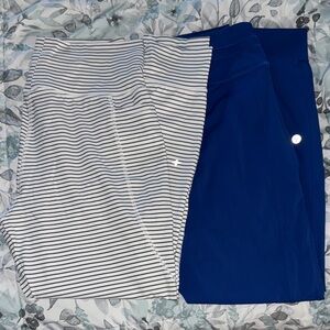 HALARA Striped and Solid Blue Pants